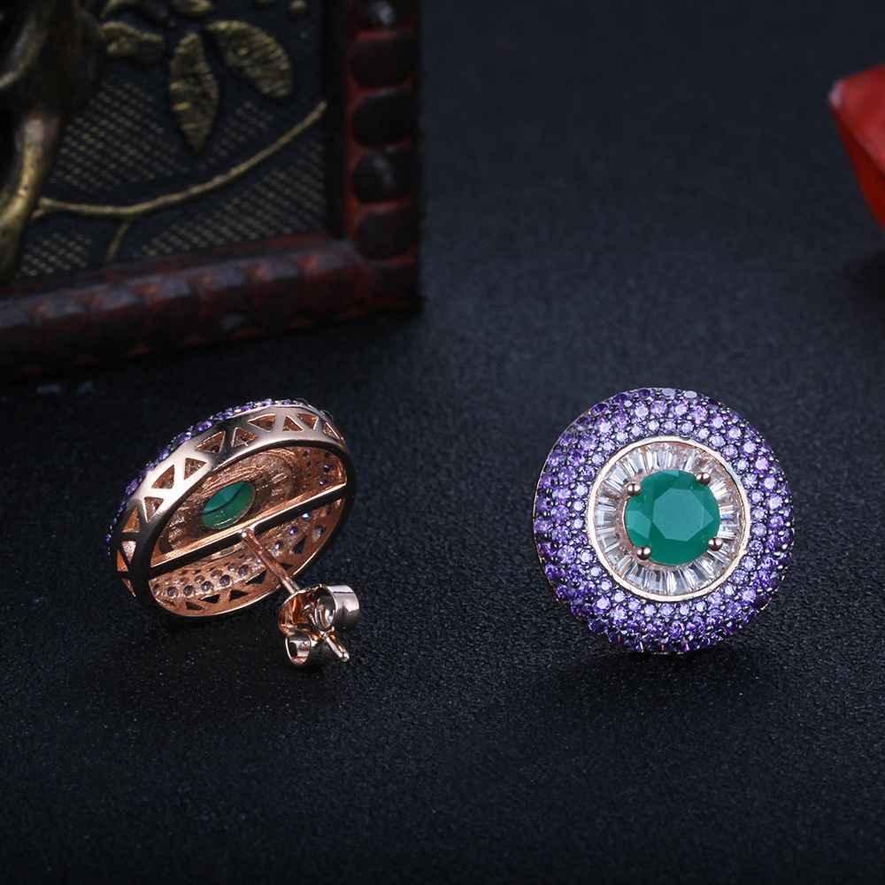 Pure Silver Stud Earring for Women Purple Button Earrings for Women Jewelry for Women - Personalized Jewel