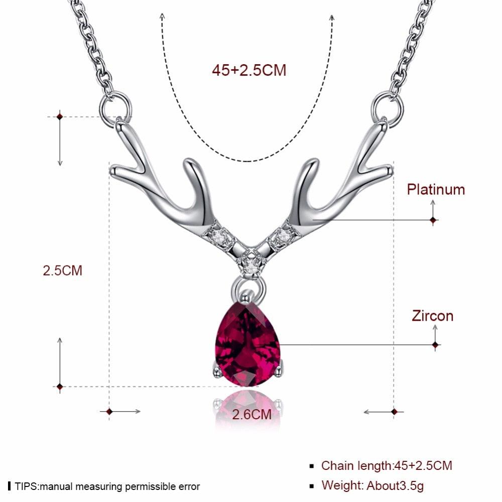 Red Zircon Link Chain, Trendy Women’s Jewelry, Fashion Gold Necklace for Girls - Personalized Jewel