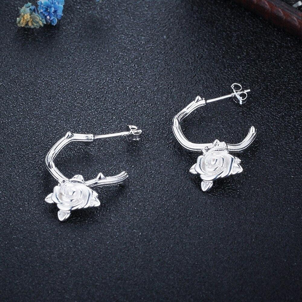 Rose Hoop Earrings for Women Jewelry Gift for Women - Personalized Jewel