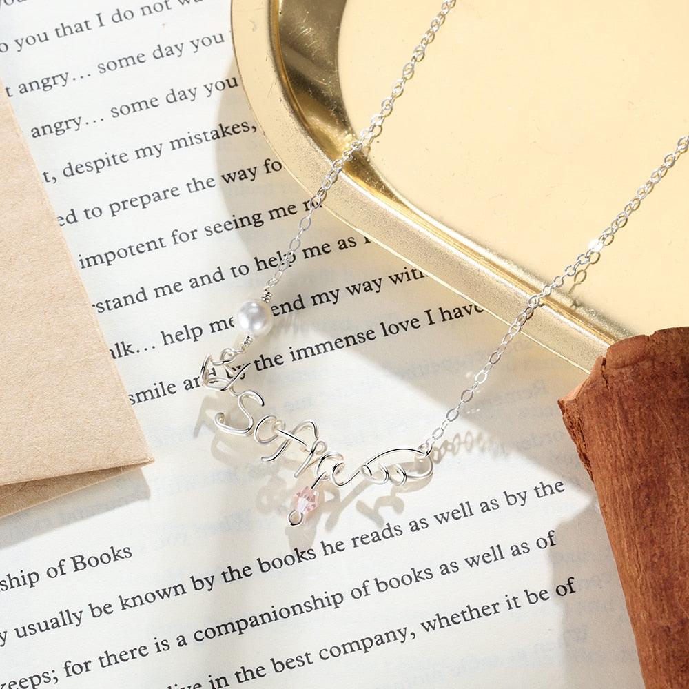 Silver Necklace For Women, Handmade Style Silver Wire Necklace For Women - Personalized Jewel