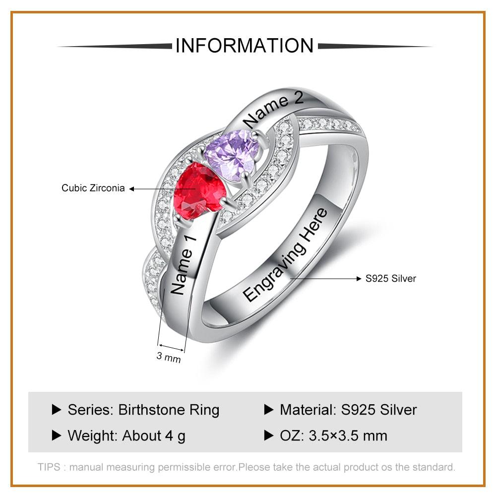 Solid 925 Sterling Silver Promise Ring Fashion Jewelry Collection Perfect Choice For Women Of All Ages - Personalized Jewel