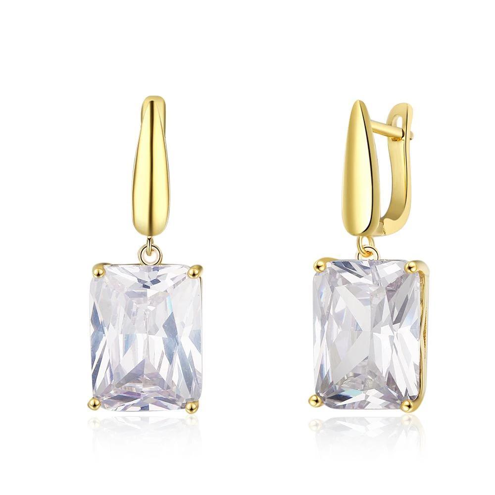 Square Gold Drop Earring Best Gift For Her - Personalized Jewel