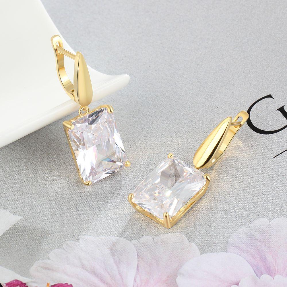 Square Gold Drop Earring Best Gift For Her - Personalized Jewel