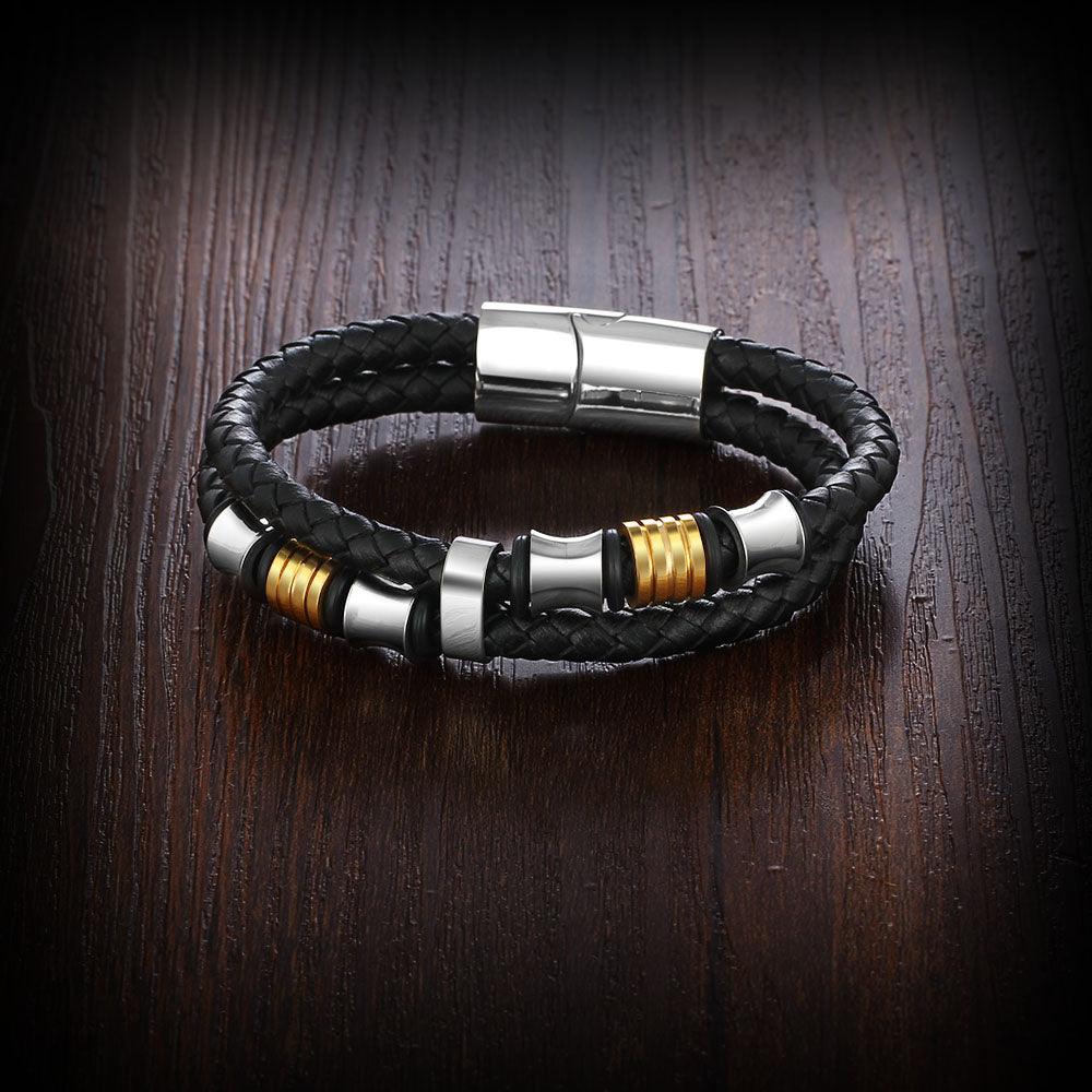 Stainless Steel Bracelet For Men - Wrap Wristband Bracelet For Men - Classic Bracelet Wrap For Men - Accessories For Men - Best Jewelry Gift For Men - Personalized Jewel