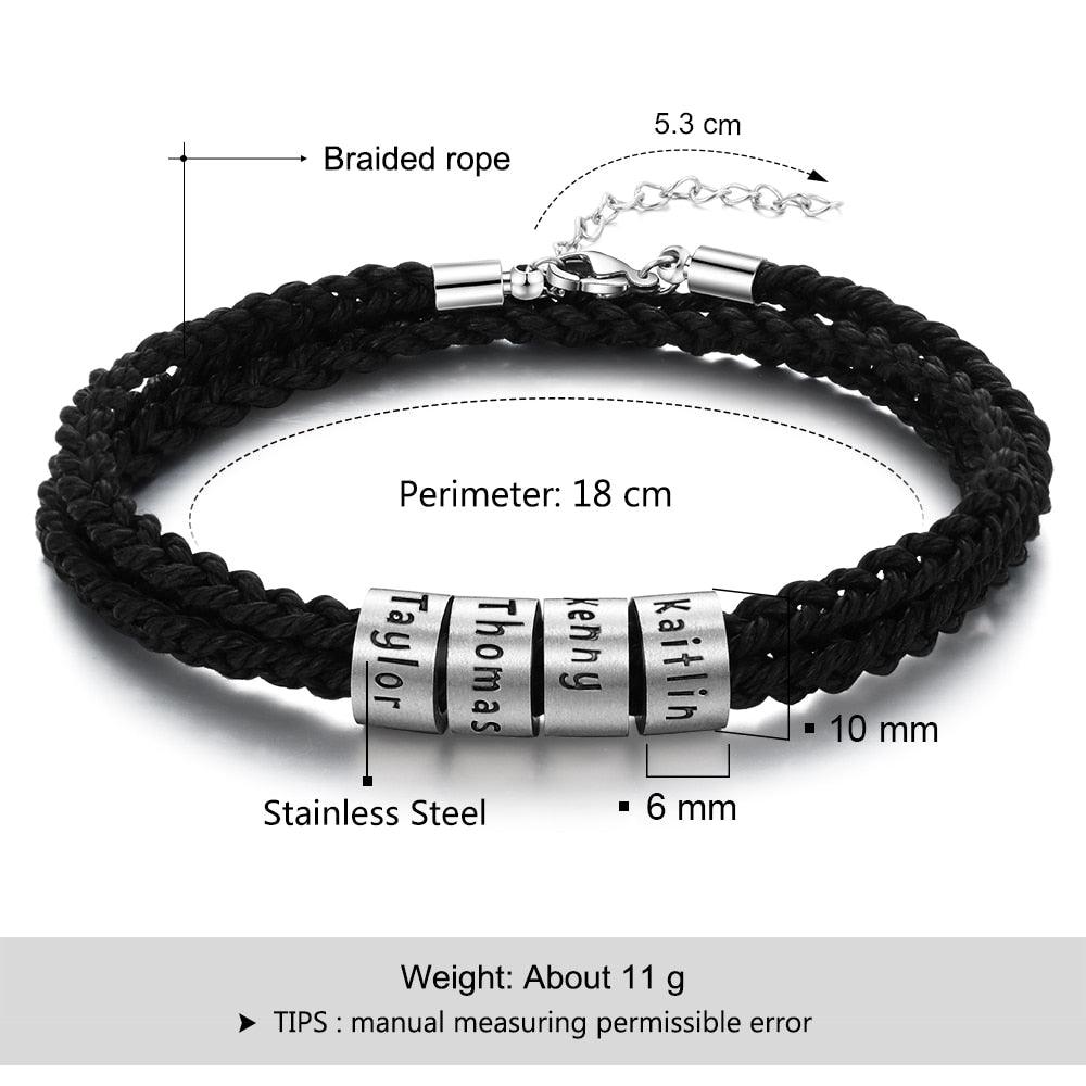 Stainless Steel Custom Beads Bracelet Customized Jewelry For Men - Personalized Jewel