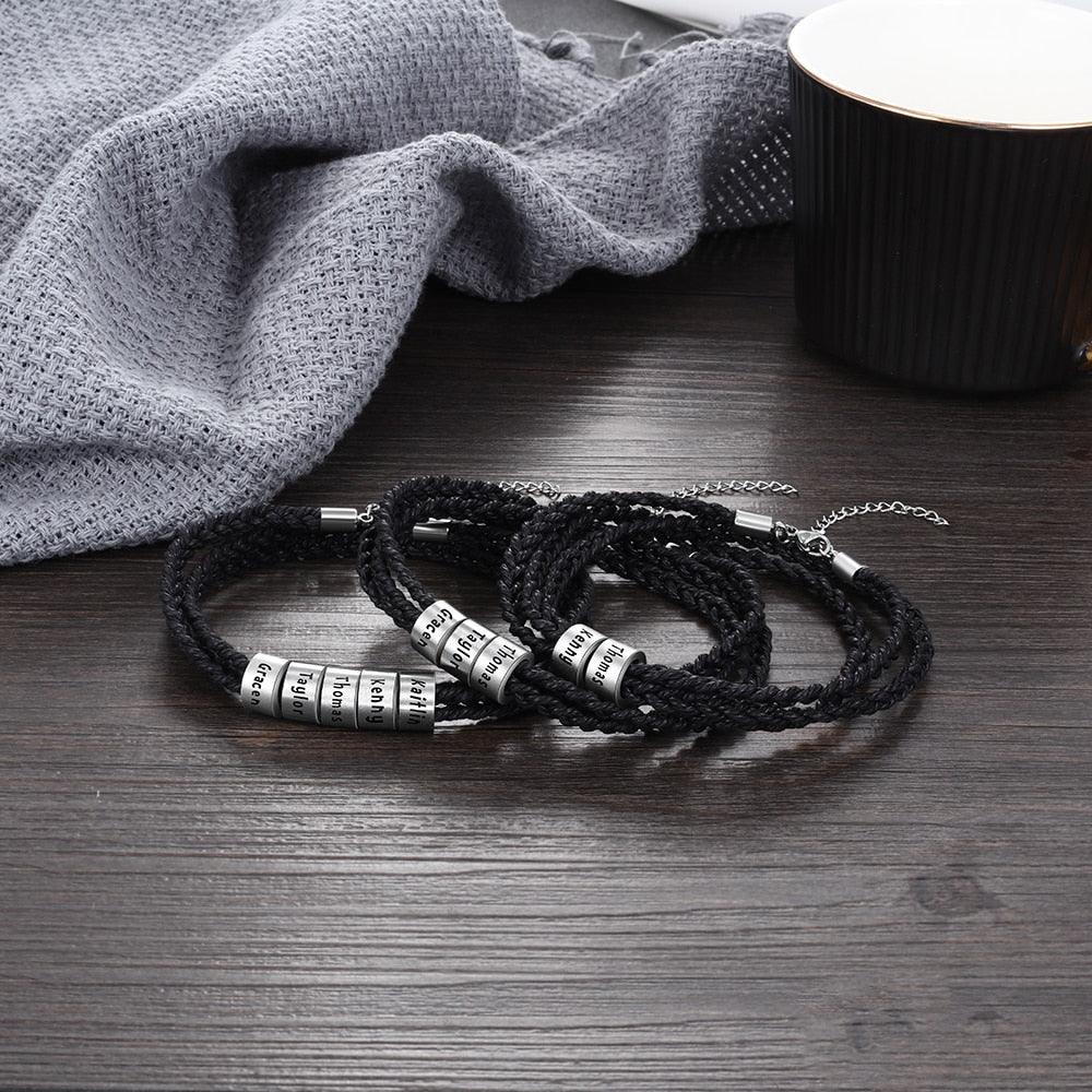 Stainless Steel Custom Beads Bracelet Customized Jewelry For Men - Personalized Jewel