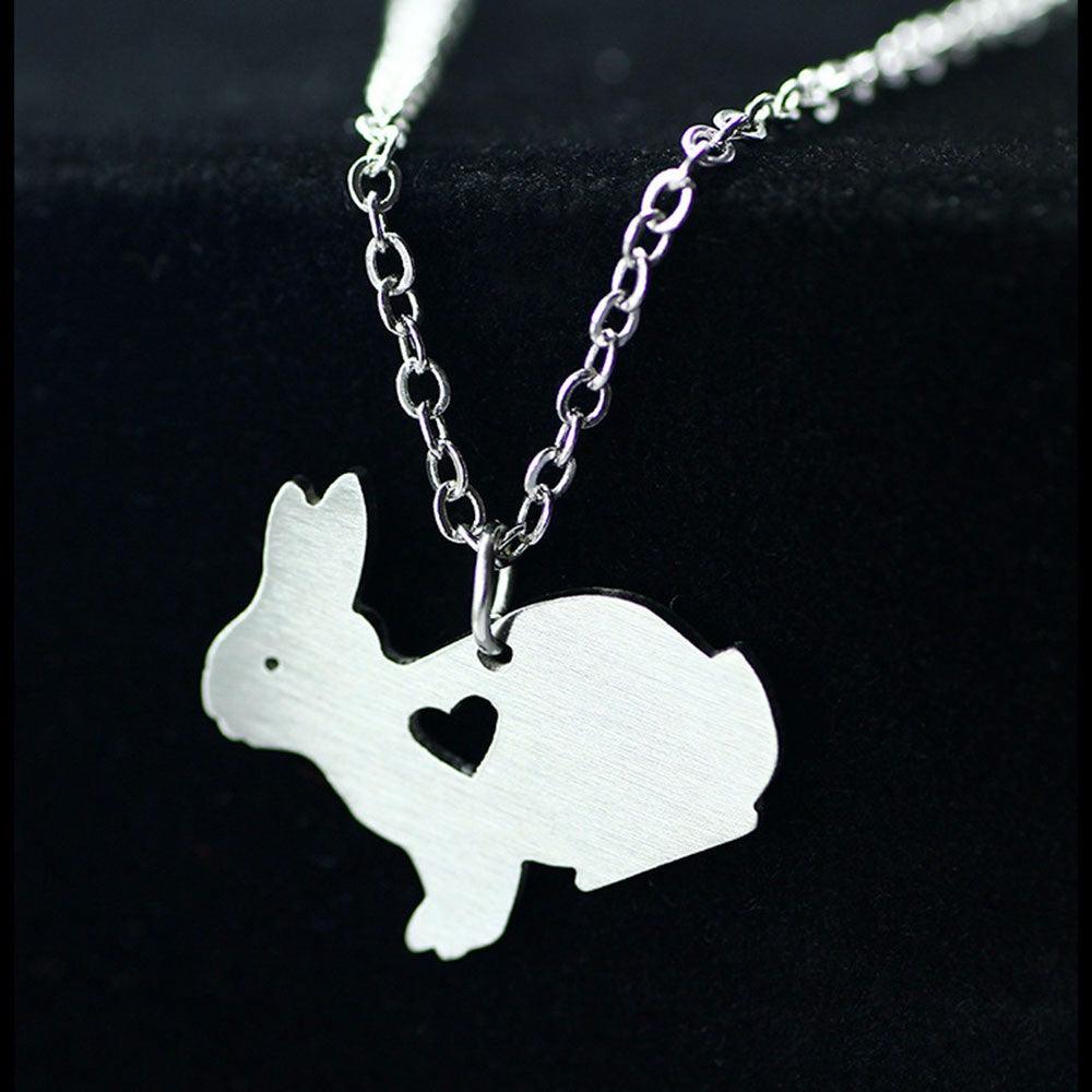 Stainless Steel Cute Little Rabbit Engrave Name Pendant Necklace, Best Christmas Gift - Personalized Jewel