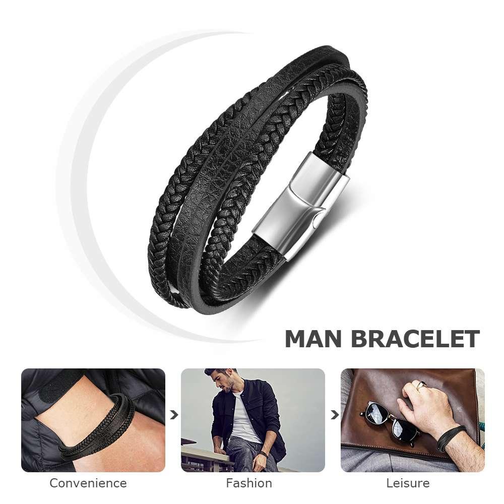 Stainless Steel Fashionable Bracelet for Men Wrap Style Wristbands for Men - Personalized Jewel