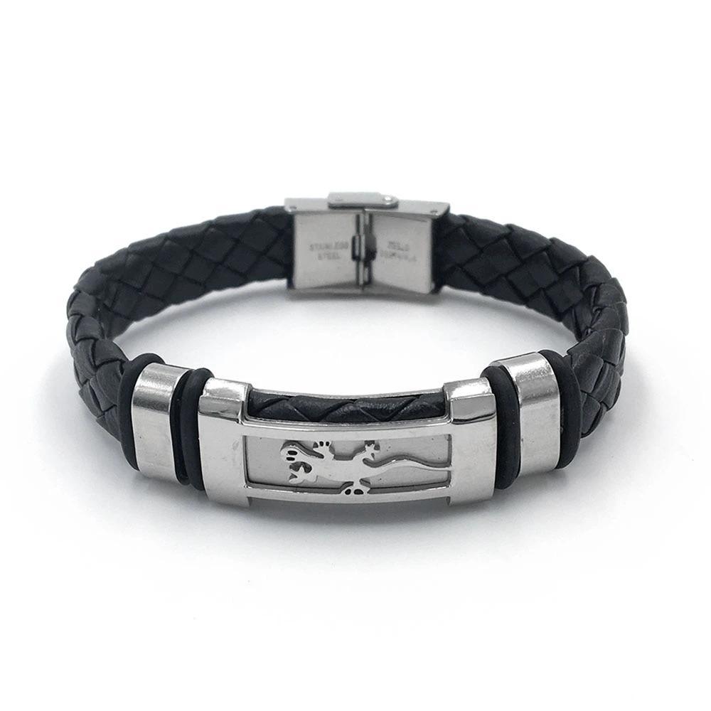 Stainless Steel Genuine Leather Trendy Black Bracelets for Women, Best Gift for Special Occasion - Personalized Jewel