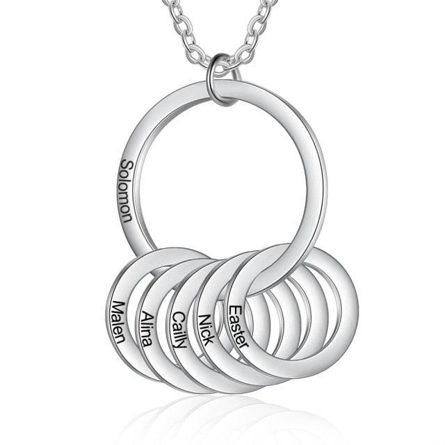 Stainless Steel Name Engraved Jewellery for Women, Customized Jewellery for Women, Circle Pendant Accessories for Girls - Personalized Jewel