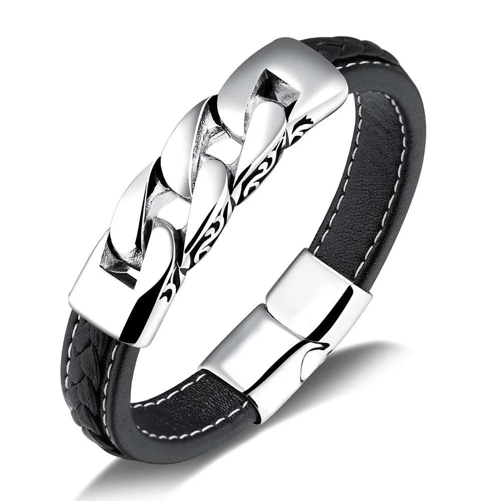 Stainless Steel Weaved Bracelet Stainless Silver Plating Men's Everyday Wear Bracelet - Personalized Jewel