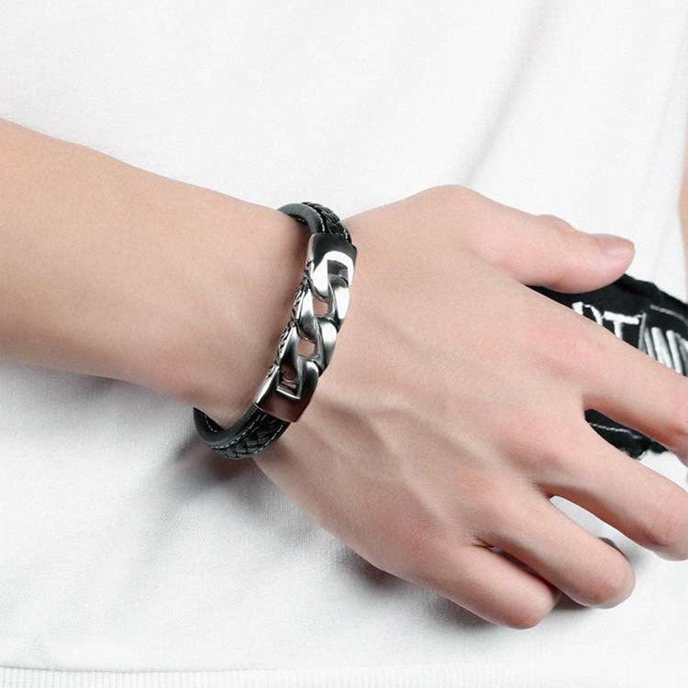 Stainless Steel Weaved Bracelet Stainless Silver Plating Men's Everyday Wear Bracelet - Personalized Jewel