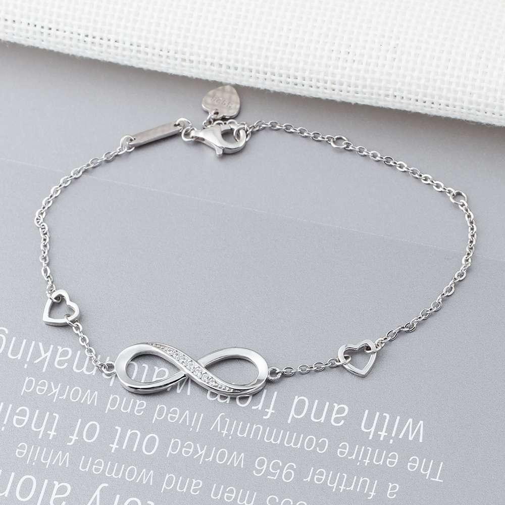 Sterling Silver Bracelet Infinity Diamond Bracelet Trendy Gift for Women - Personalized Jewel