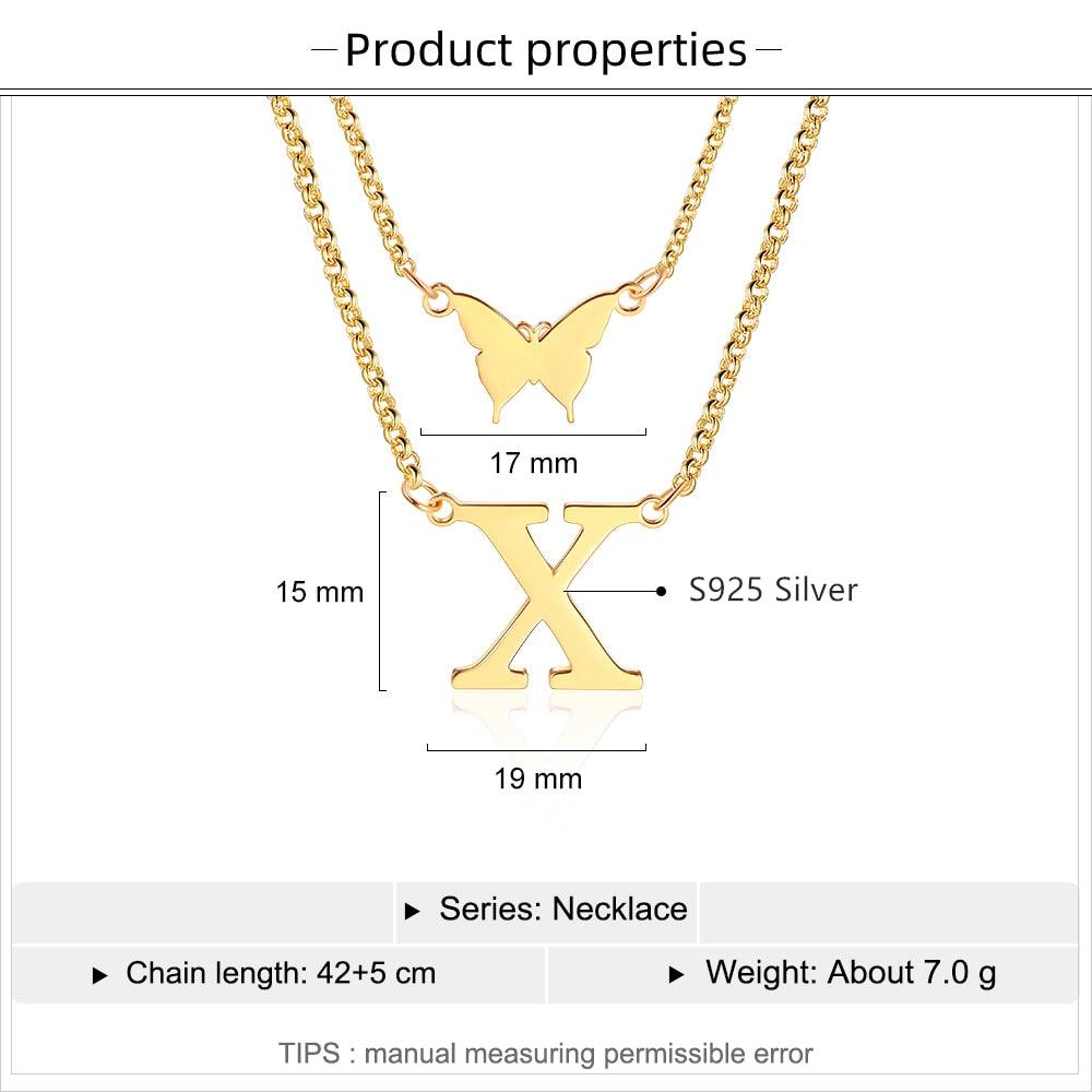 Sterling Silver Double Layered Necklaces Accessories for Women - Personalized Jewel