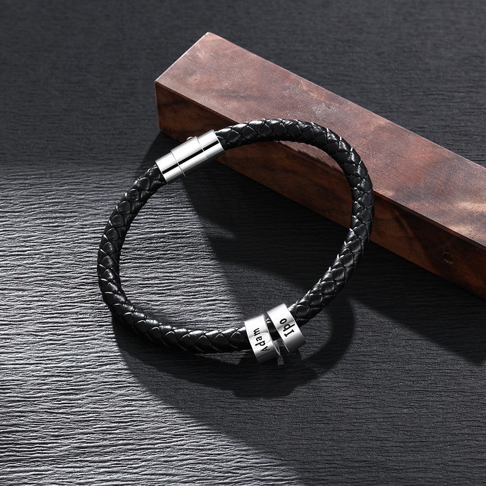 Sterling Silver Jewelry for Men- Beads Bracelet for Men - Customized Jewelry for Men- Birthday Gift for Men - Personalized Jewel
