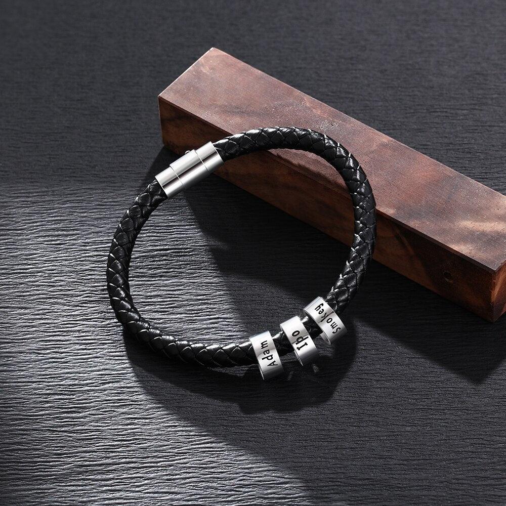 Sterling Silver Jewelry for Men- Beads Bracelet for Men - Customized Jewelry for Men- Birthday Gift for Men - Personalized Jewel