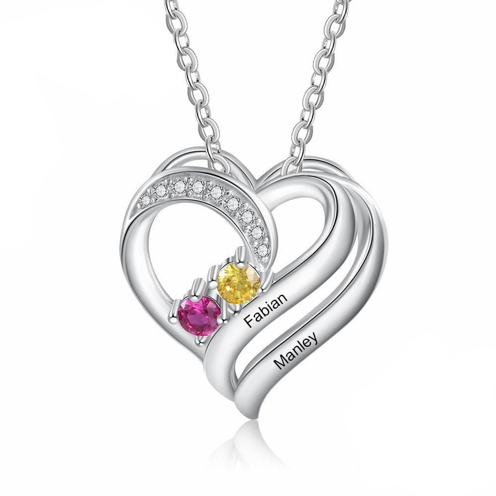 Sterling Silver Jewelry for Women Heart Shaped Pendant - Personalized Jewel