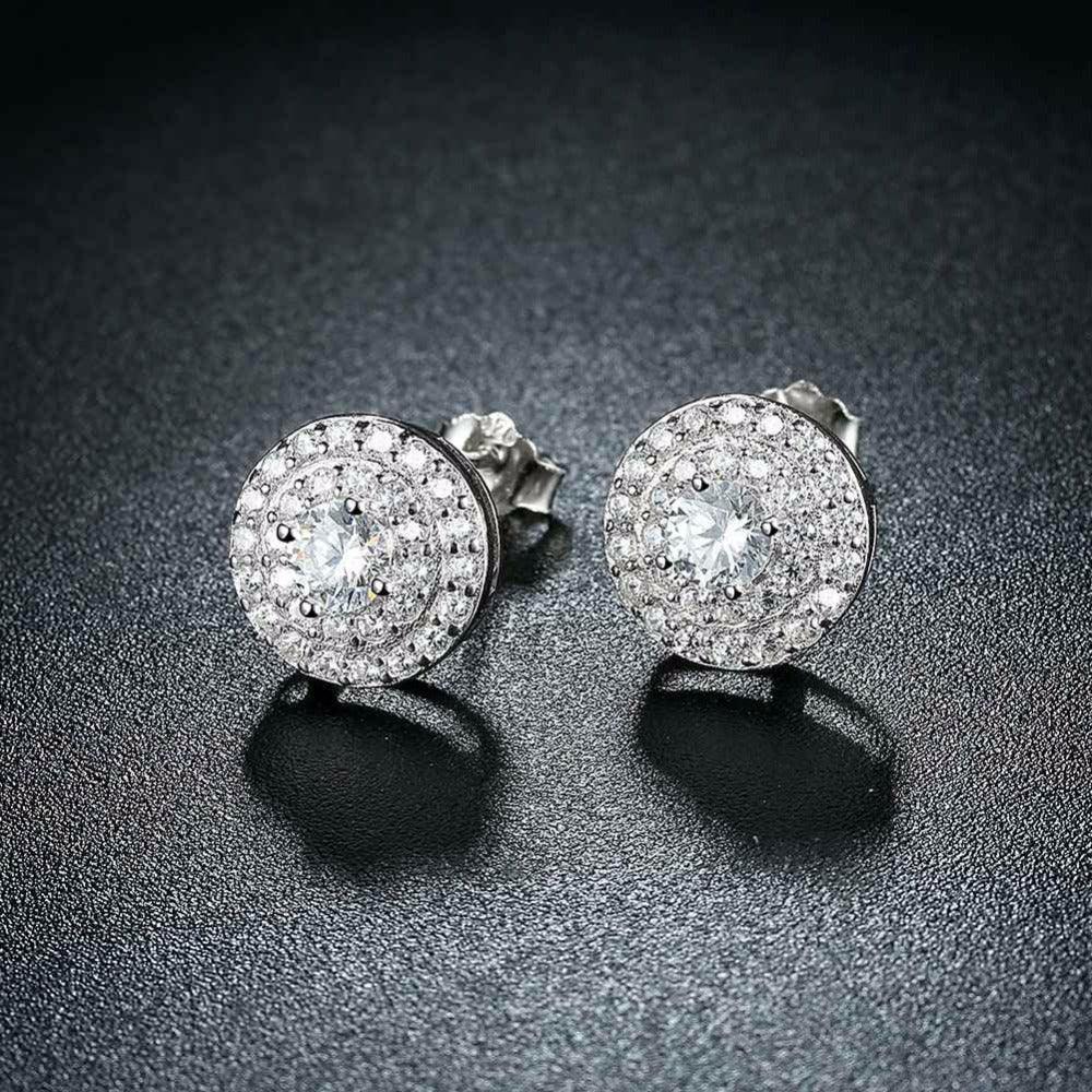 Sterling Silver Stud Earrings for Women- Cubic Zirconia Wedding Jewelry for Women- Luxurious Earrings for Women - Personalized Jewel