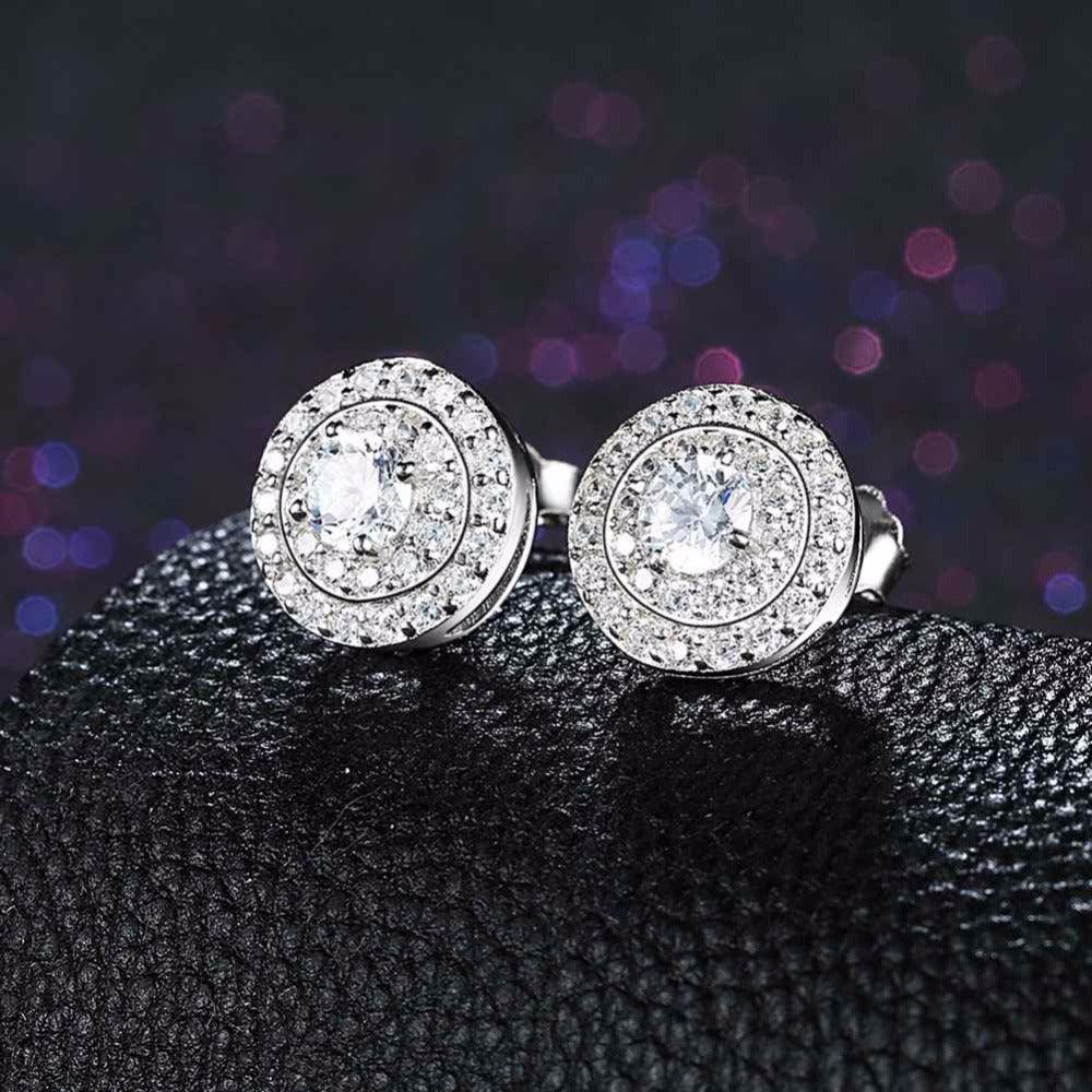 Sterling Silver Stud Earrings for Women- Cubic Zirconia Wedding Jewelry for Women- Luxurious Earrings for Women - Personalized Jewel