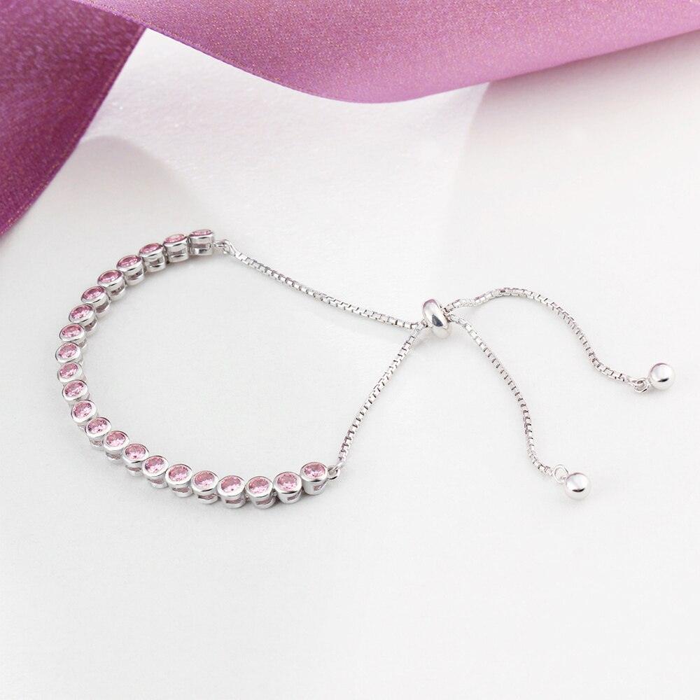 Telescopic Bracelets For Women Pink Cubic Zirconia Fashion Party Accessorise Bracelets & Bangles Gift For Her - Personalized Jewel