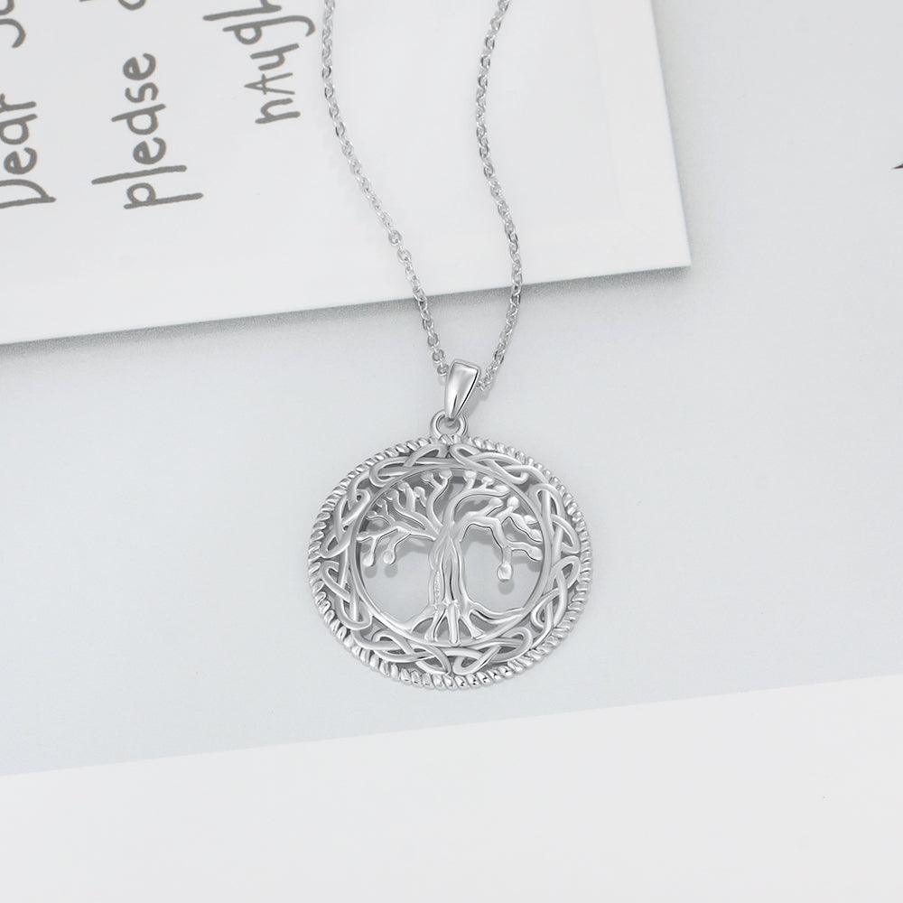 Tree of life Round Pendant Necklace for Women, Trendy Jewelry Gift for Mother - Personalized Jewel