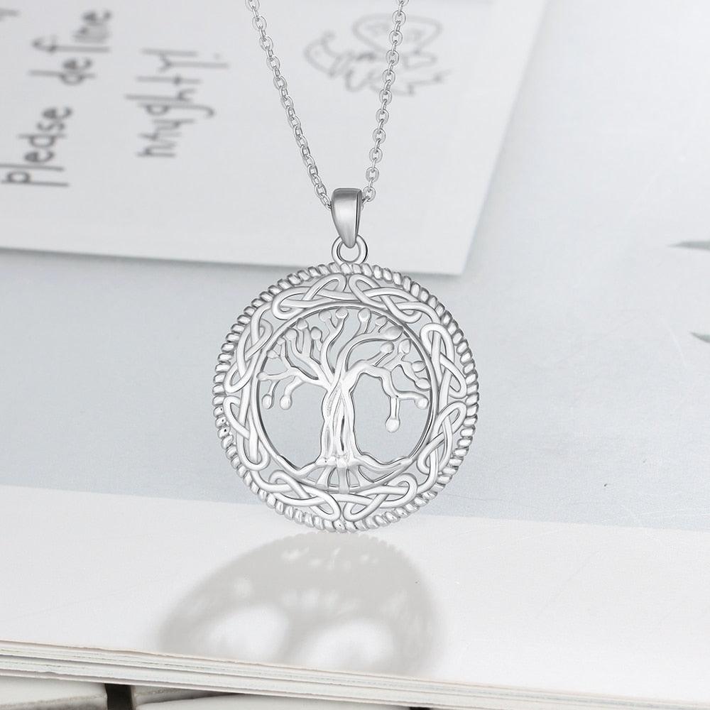 Tree of life Round Pendant Necklace for Women, Trendy Jewelry Gift for Mother - Personalized Jewel
