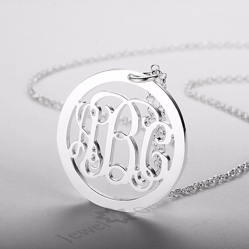 Trendy Personalized 925 Sterling Silver Monogram Necklace Unique Names DIY Best Friend Gift With Box - Personalized Jewel