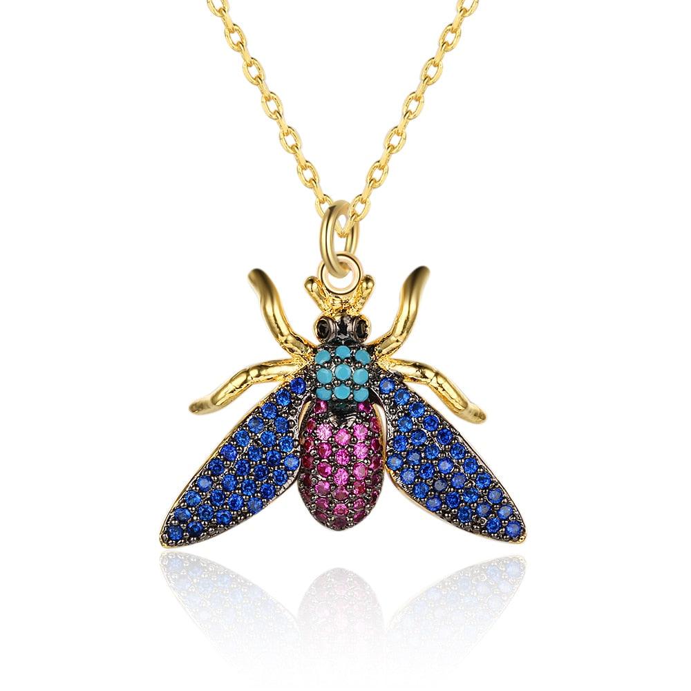 Unique Fashion Insect Jewelry Necklace with Lovely Bee Pendant for Women - Personalized Jewel