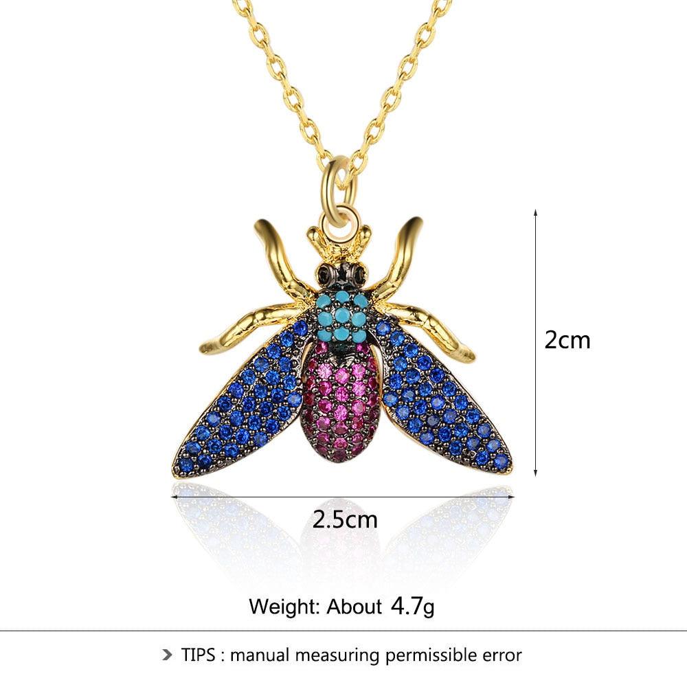 Unique Fashion Insect Jewelry Necklace with Lovely Bee Pendant for Women - Personalized Jewel
