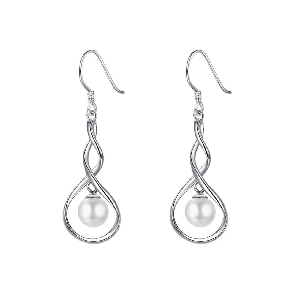 Women’s 925 Sterling Silver Drop Earrings with Pearl, Hypoallergenic, Valentine’s Day Gift for Ladies - Personalized Jewel