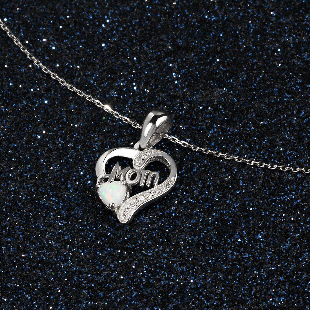 Women’s 925 Sterling Silver Necklace With Heart Shape Stone Pendant - Personalized Jewel