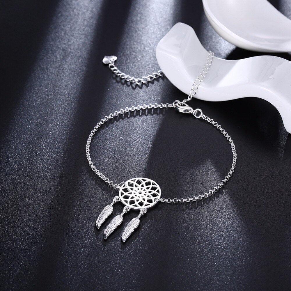 Women’s Fashion Foot Chain, Silver Color Anklets, Casual Jewelry for Girls - Personalized Jewel