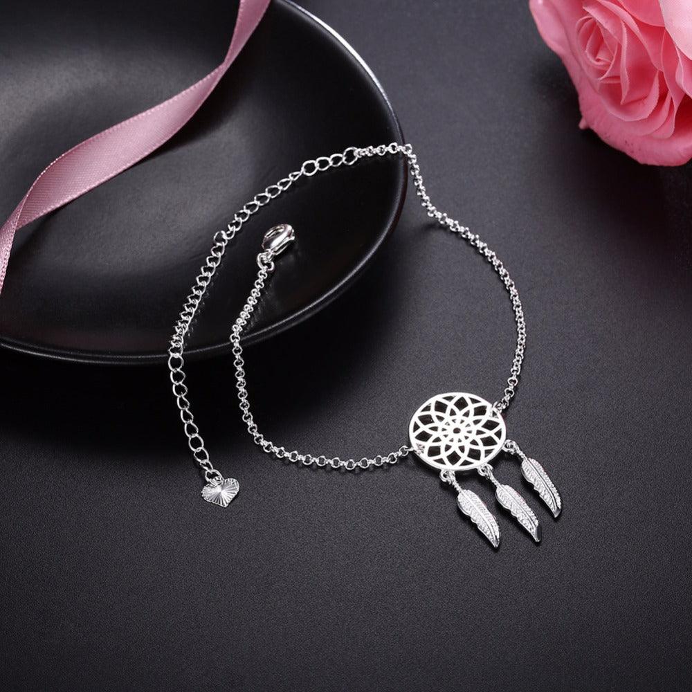 Women’s Fashion Foot Chain, Silver Color Anklets, Casual Jewelry for Girls - Personalized Jewel